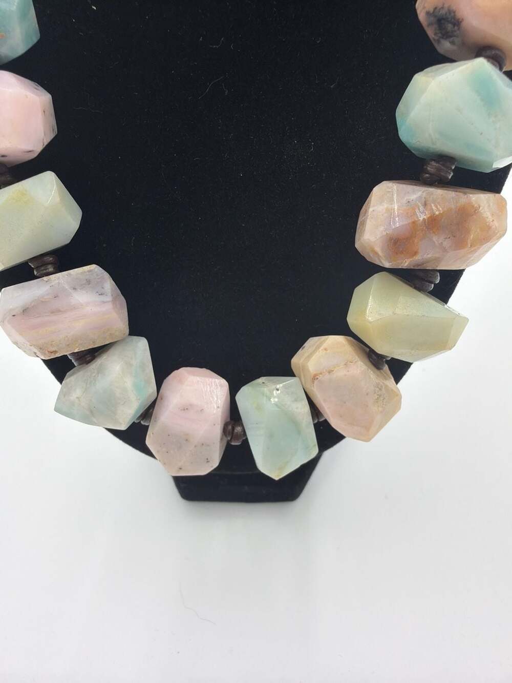 House of Baulch Chunky Faceted Pastel Gemstone Necklace Sterling Silver 925 - Picture 3 of 6